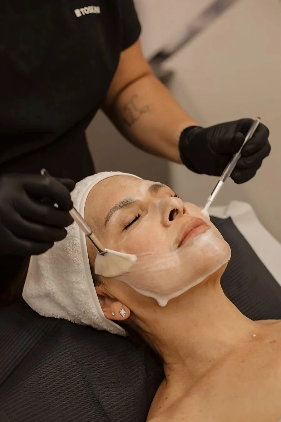 A soothing medical facial treatment in progress