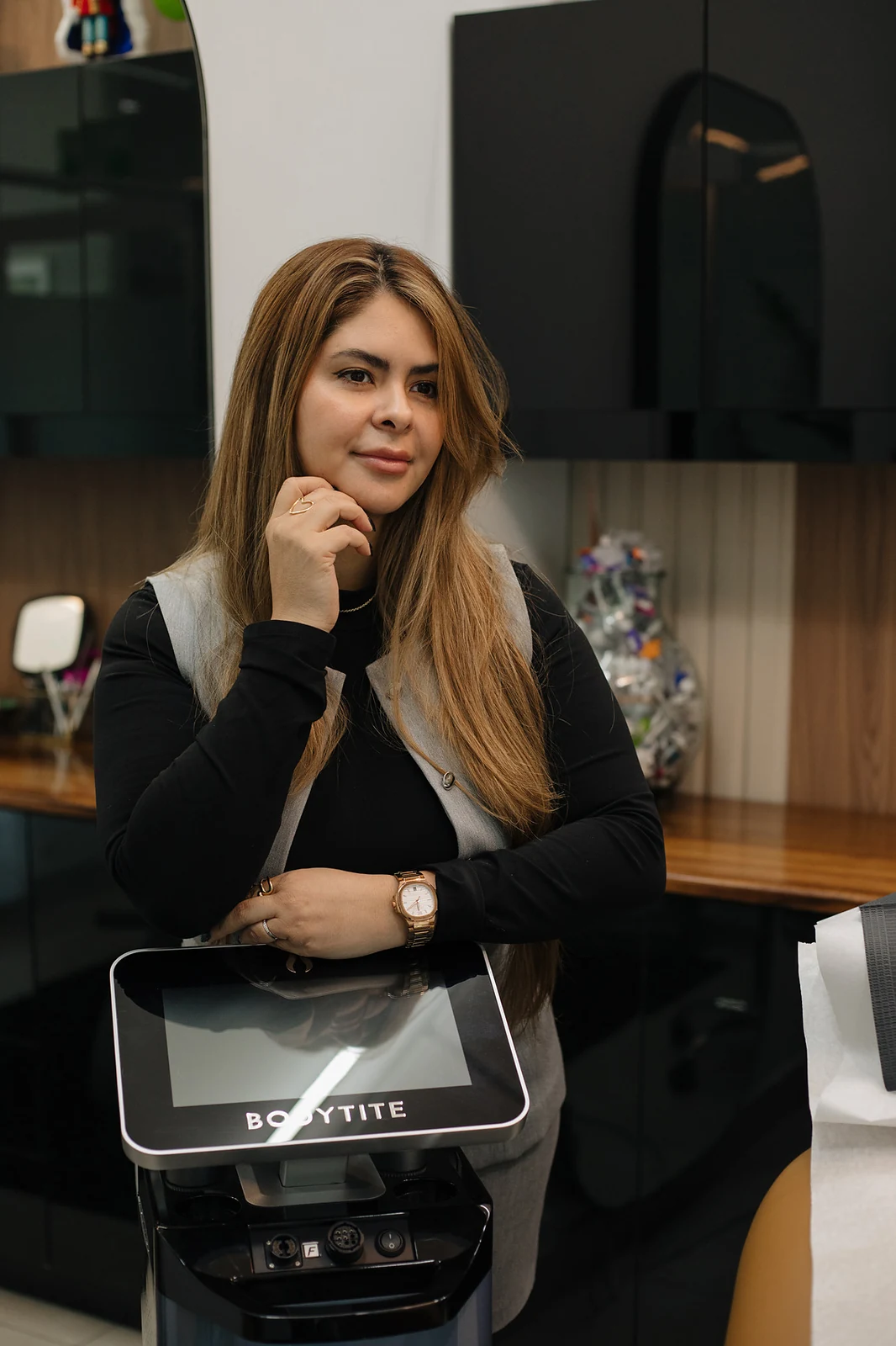 Dr. Sibaja at the BodyTite console in her treatment room