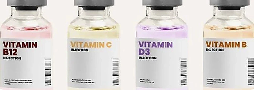 Vitamin injection vials — B12, C, D3 and B